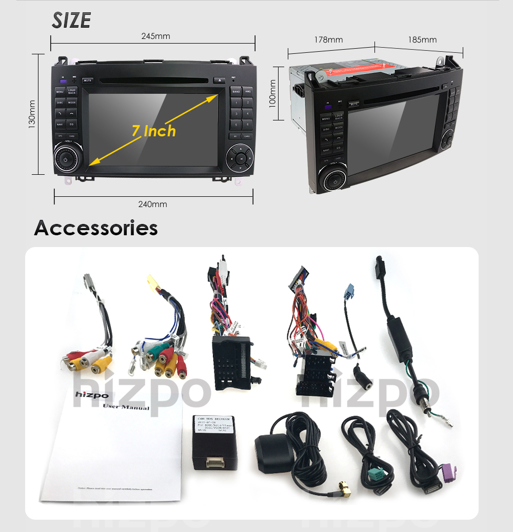 Mercedes B 2din radio GPS Navigacija