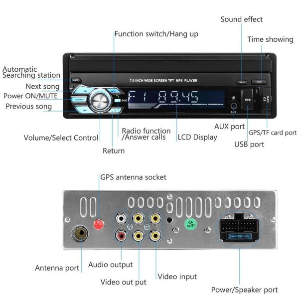 1din Radio GPS USB Bluetooth