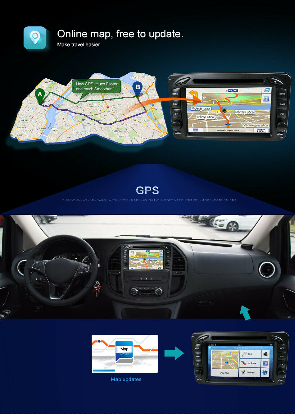 Mercedes A B klasa W168 VITO original MULTIMEDIJA GPS