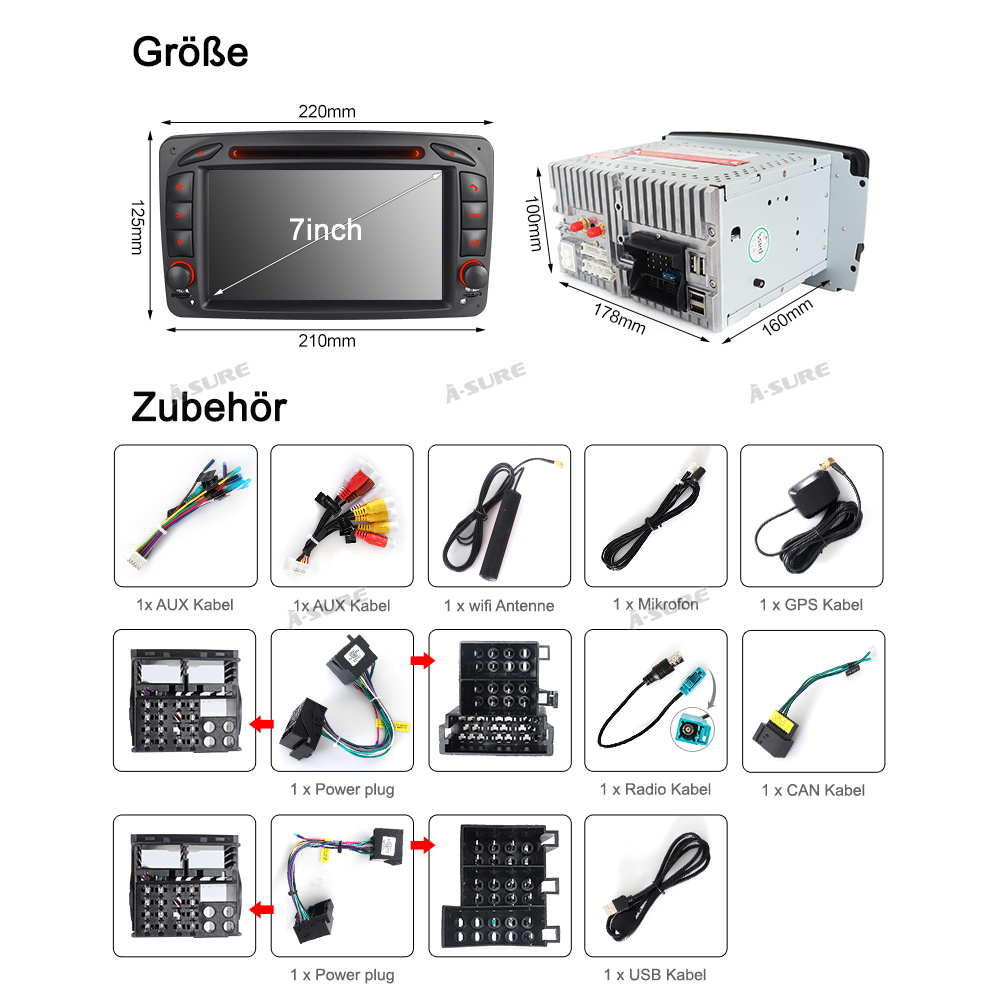 ORIGINAL ANDROID Mercedes CLK W209 W203 S203 C209 GPS WIFI NAVIGACIJA