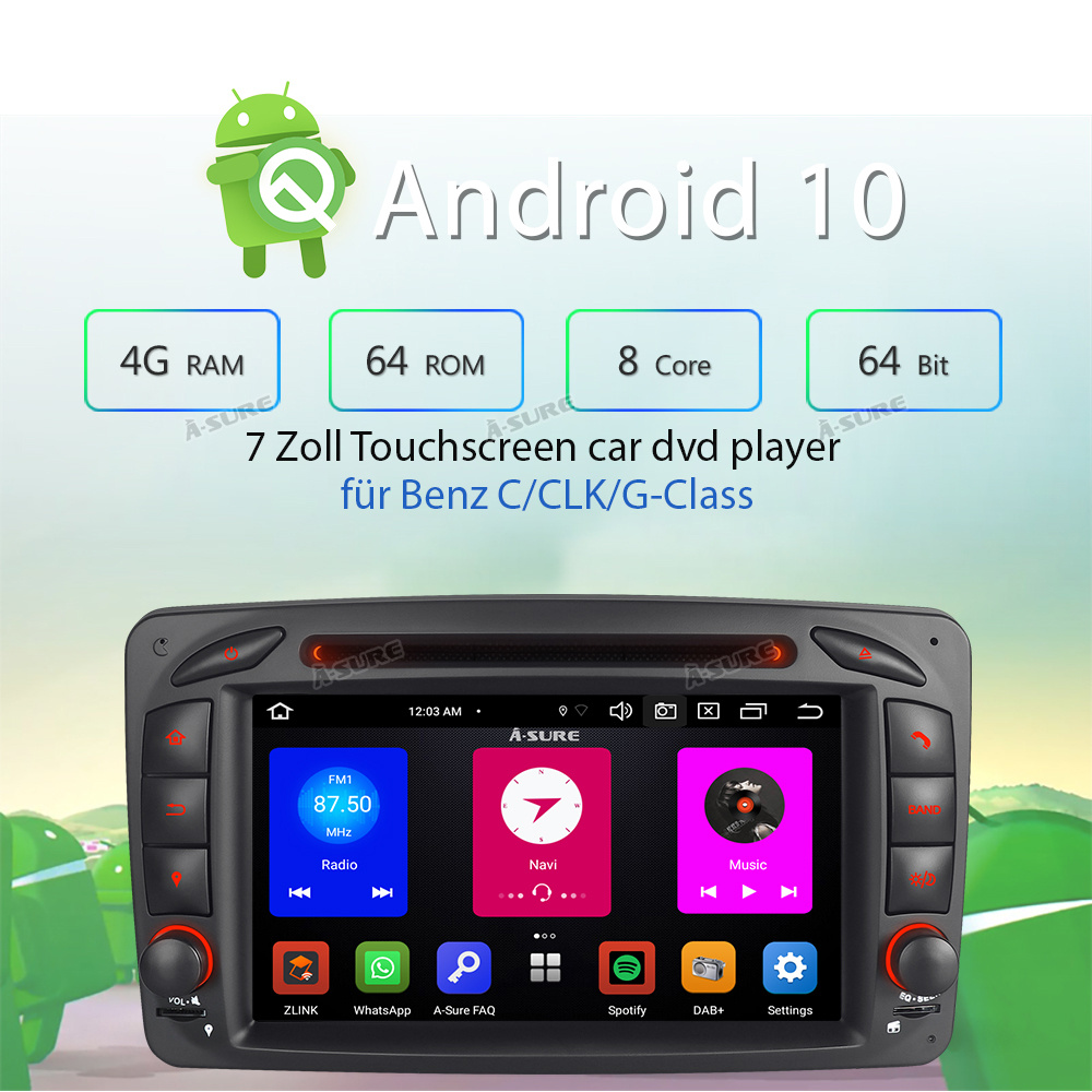 ORIGINAL ANDROID Mercedes CLK W209 W203 S203 C209 GPS WIFI NAVIGACIJA