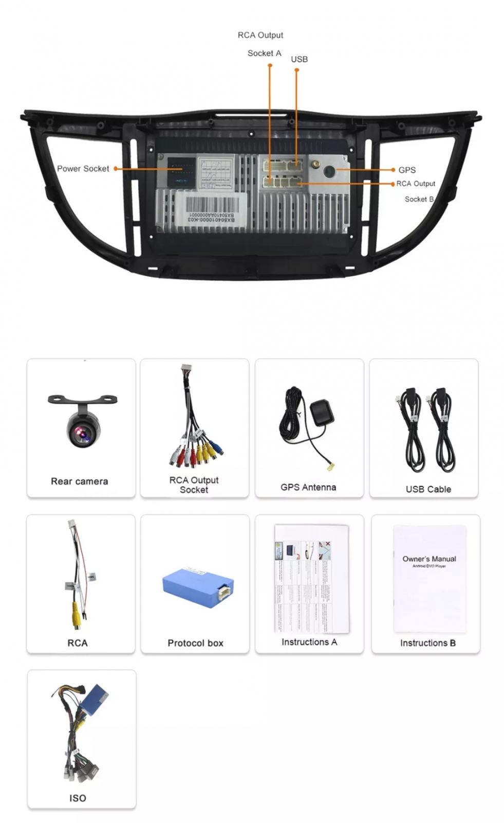 Original Android Multimedija Honda Crv 2012 - 2016