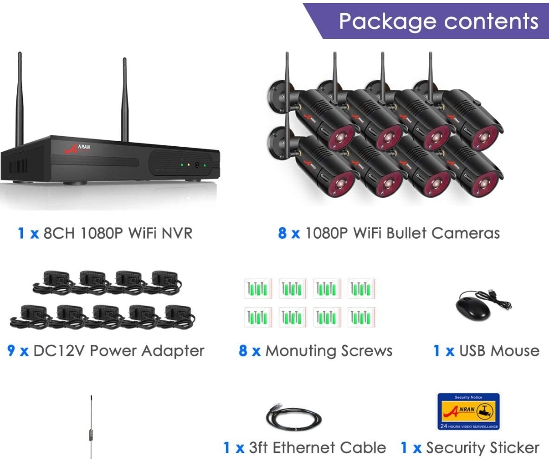 Profesionalni BEŽIČNI VIDEO NADZOR 8 Wireless KAMERA 8CH + SNIMAČ
