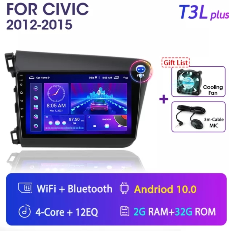 HONDA CIVIC 9 2012 - 2015 original MULTIMEDIJA ANDROID GPS 2DIN RADIO