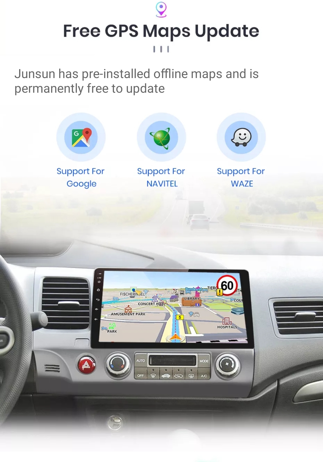 HONDA CIVIC 8 2005 - 2012 2DIN radio MULTIMEDIJA GPS KARTE EUROPE WIFI