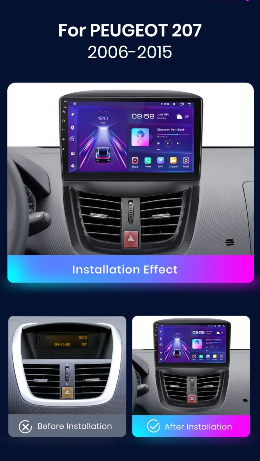 Peugeot 207 2006-2015 original MULTIMEDIJA Radio WIF