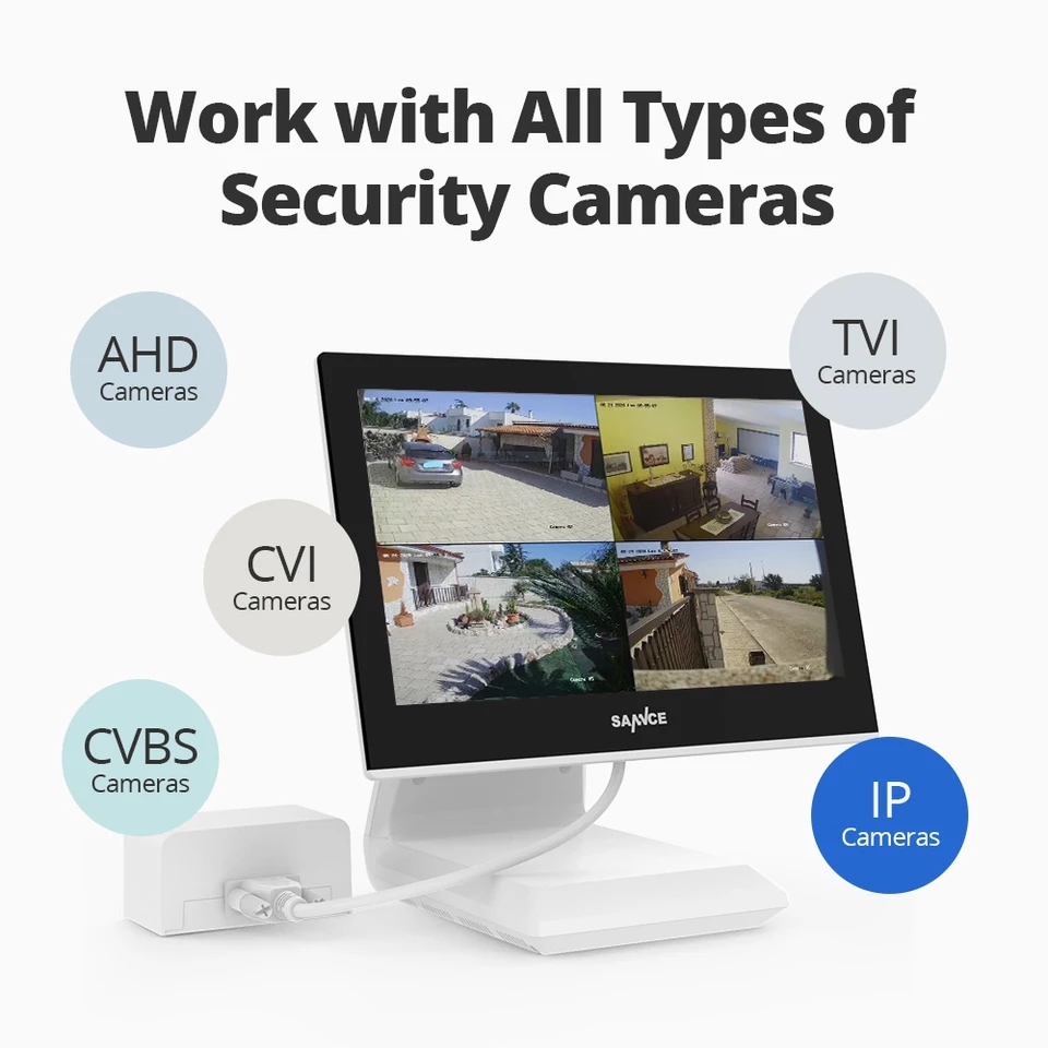VIDEONADZOR 4 KAMERE + EKRAN MONITOR CCTV Profesionalni sigurnosni