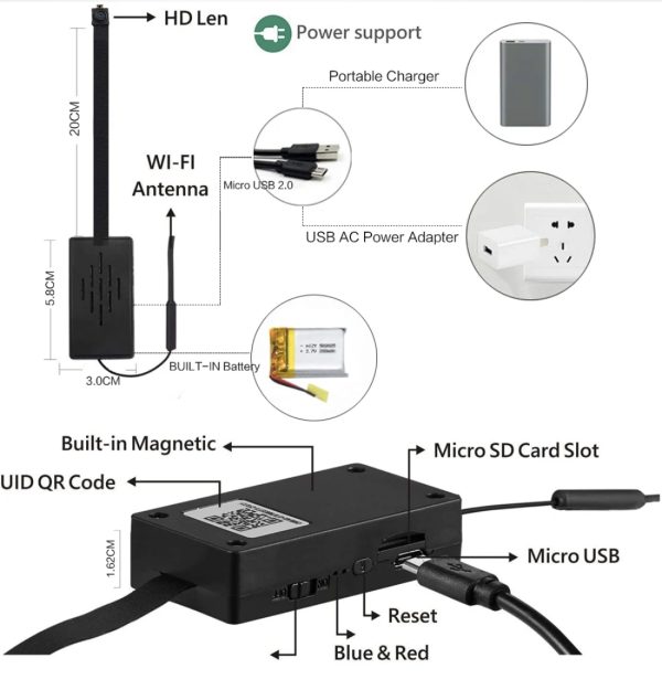 Mini WiFi IP kamera 1080P za nadzor doma