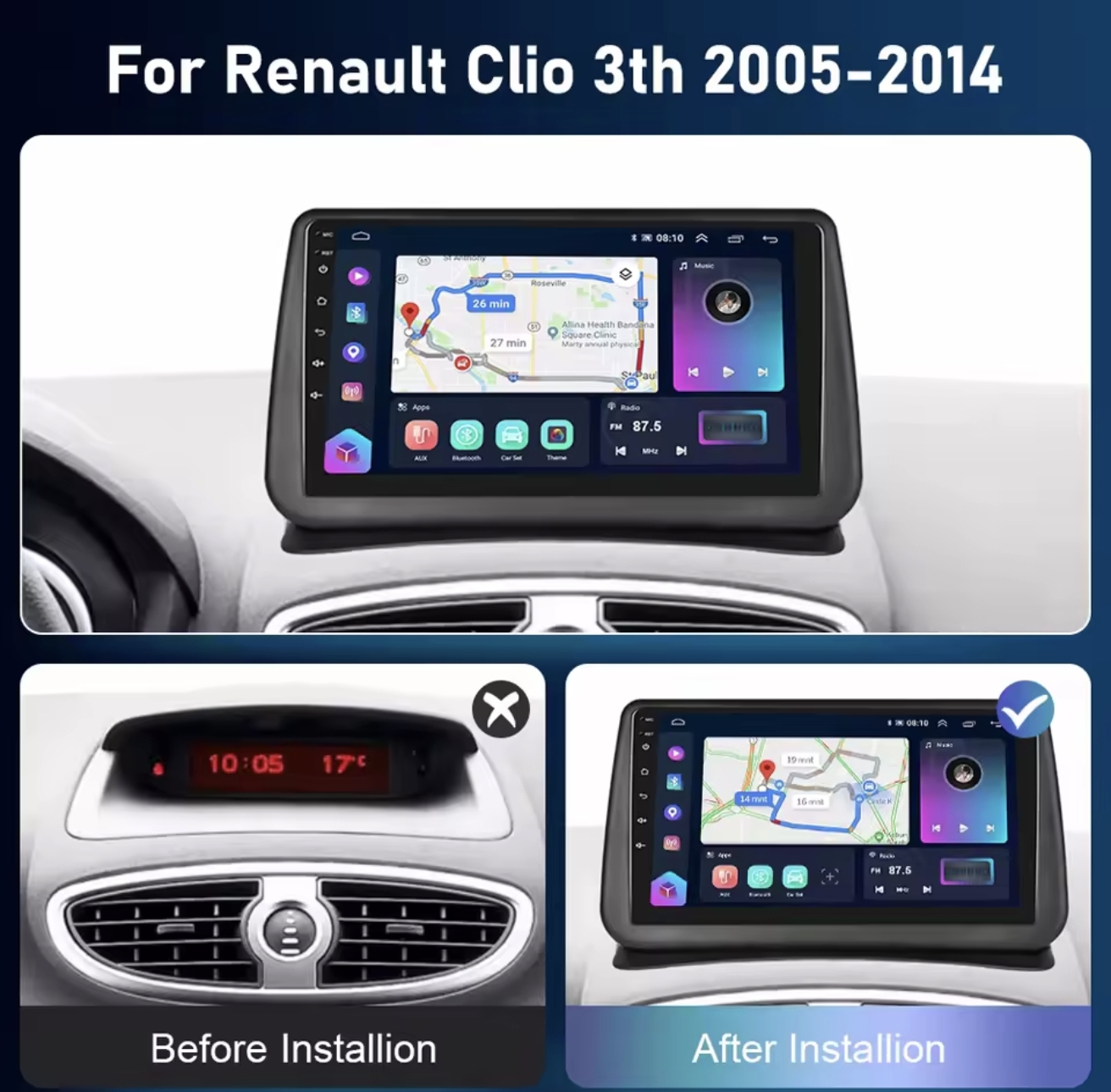 RENAULT CLIO 3 2005-2014 original ANDROID 2din RADIO MULTIMEDIJA NAVI
