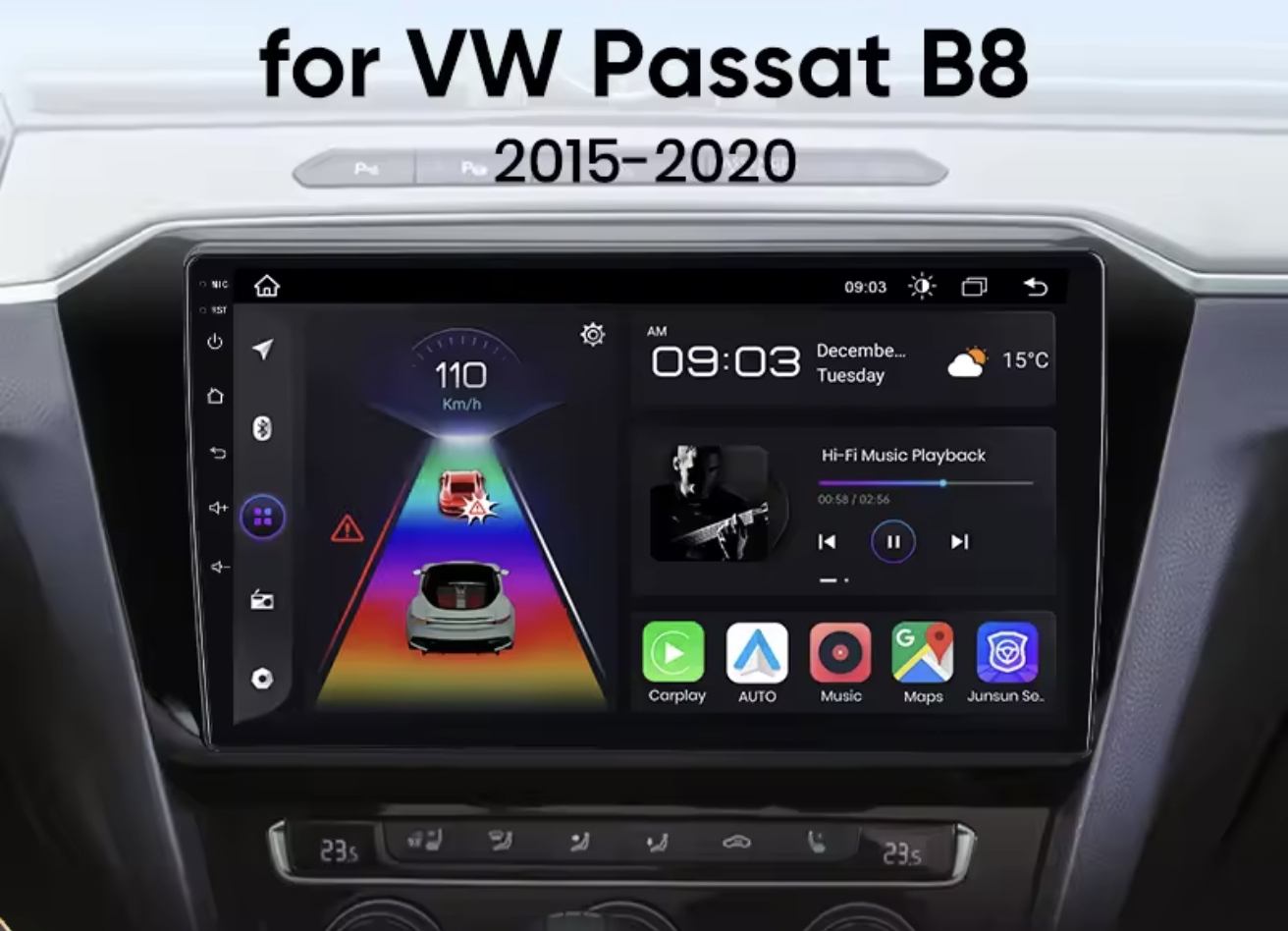 VW PASSAT B8 original radio MULTIMEDIJA ANDROID WIFI WIFI GPS 2DIN
