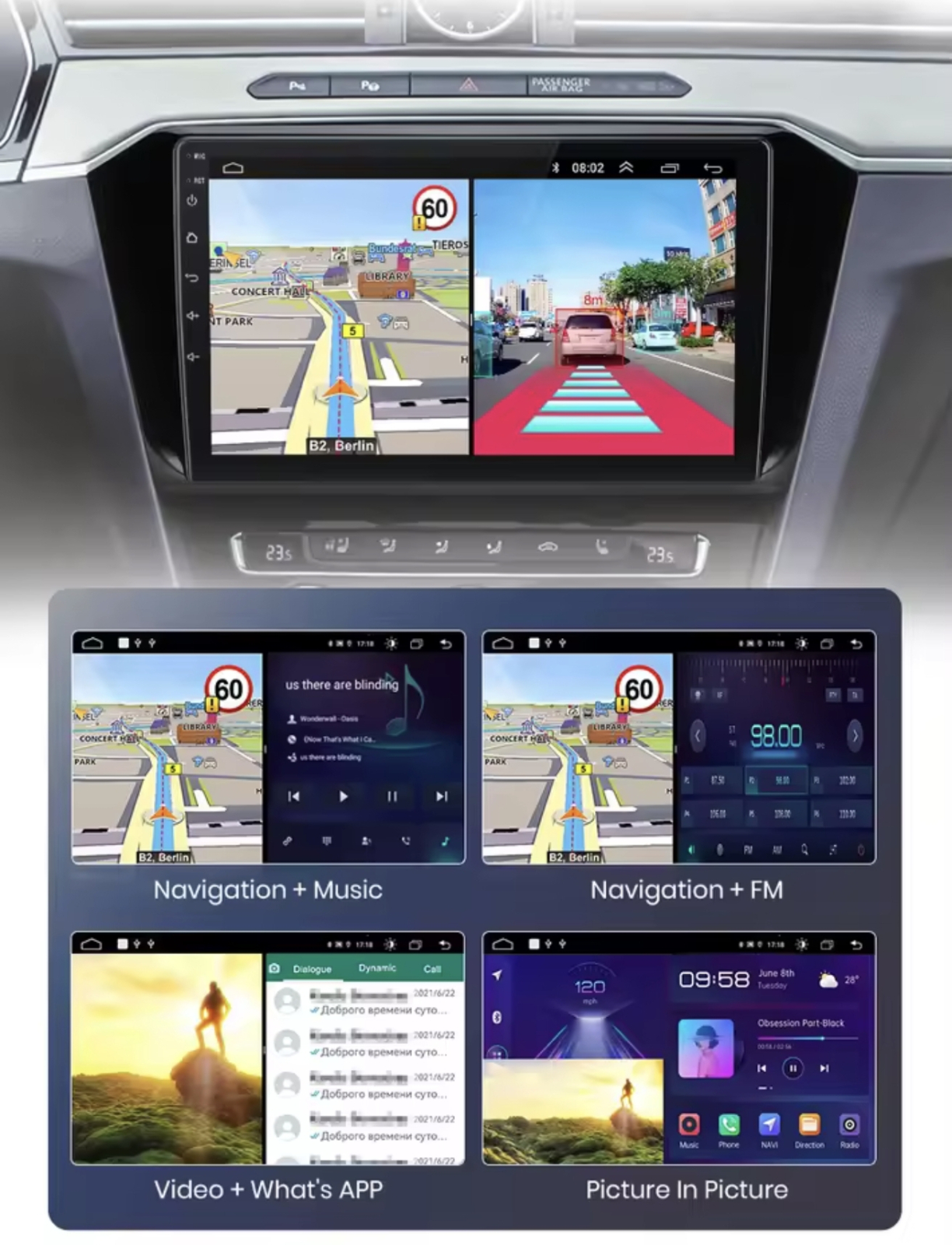 VW PASSAT B8 original radio MULTIMEDIJA ANDROID WIFI WIFI GPS 2DIN