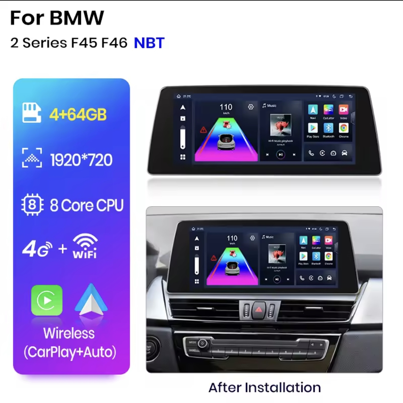 BMW F45 F46 F87 2013-2021 ORIGINAL MULTIMEDIJA NAVIGACIJA ANDROID 2din