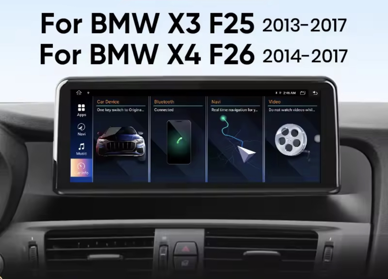 Original multimedija za BMW X3 F25 X4 F26 ANDROID CARPLAY EKRAN