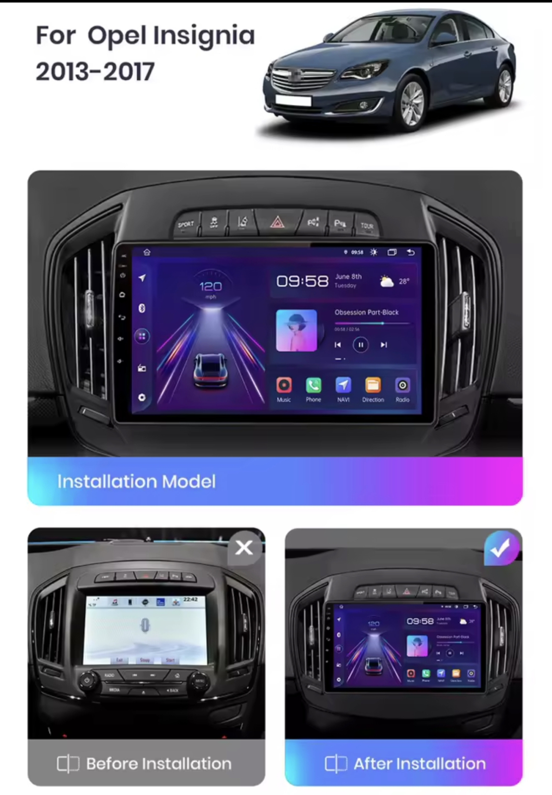 OPEL INSIGNIA 2013-2017 original multimedija navigacija android