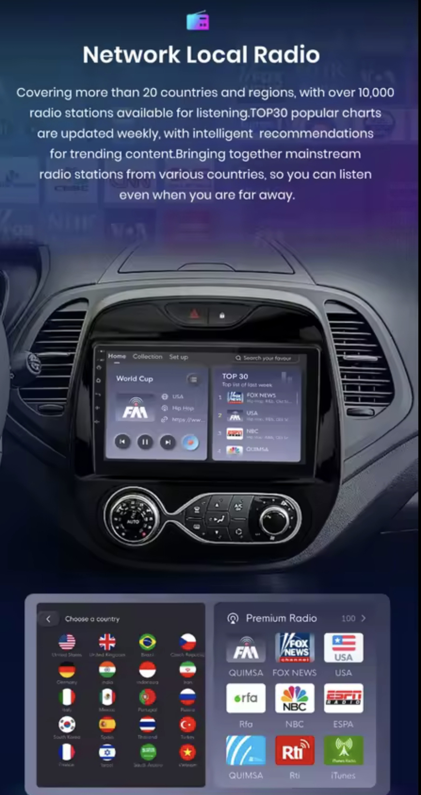 Renault Kaptur original multimedija 2din radio android CARPLAY GPS