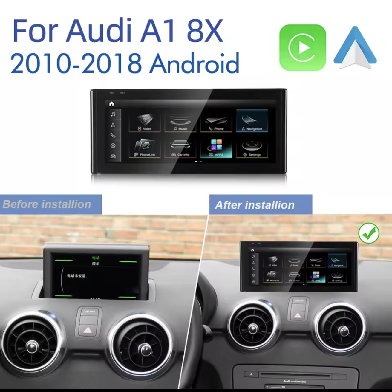 Original ekran android za AUDI A1 8X 2010-2012 MULTIMEDIJA ANDROID GPS