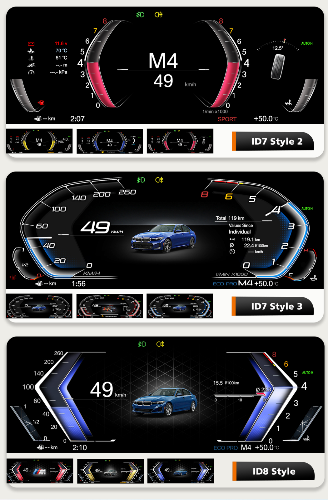 12,3" DIGITALNA LCD INSTRUMENT PLOČA CARPLAY LCD BMW F30 F31 F32 F33