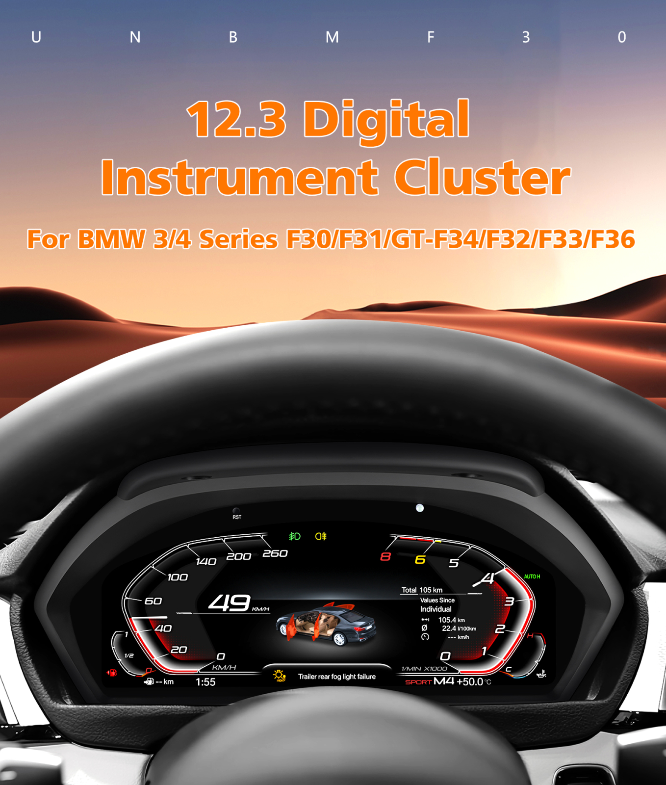 12,3" DIGITALNA LCD INSTRUMENT PLOČA CARPLAY LCD BMW F30 F31 F32 F33