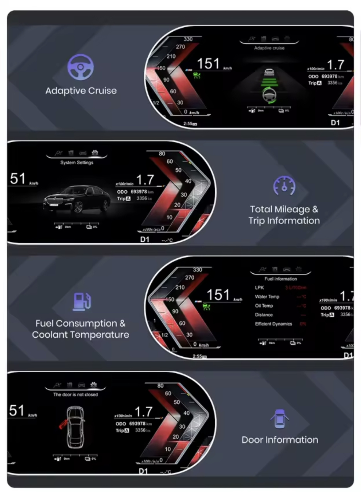 12,3" CarPlay Android AUTO BMW E70 E71 X5 X6 EKRAN digitalna ploča GPS