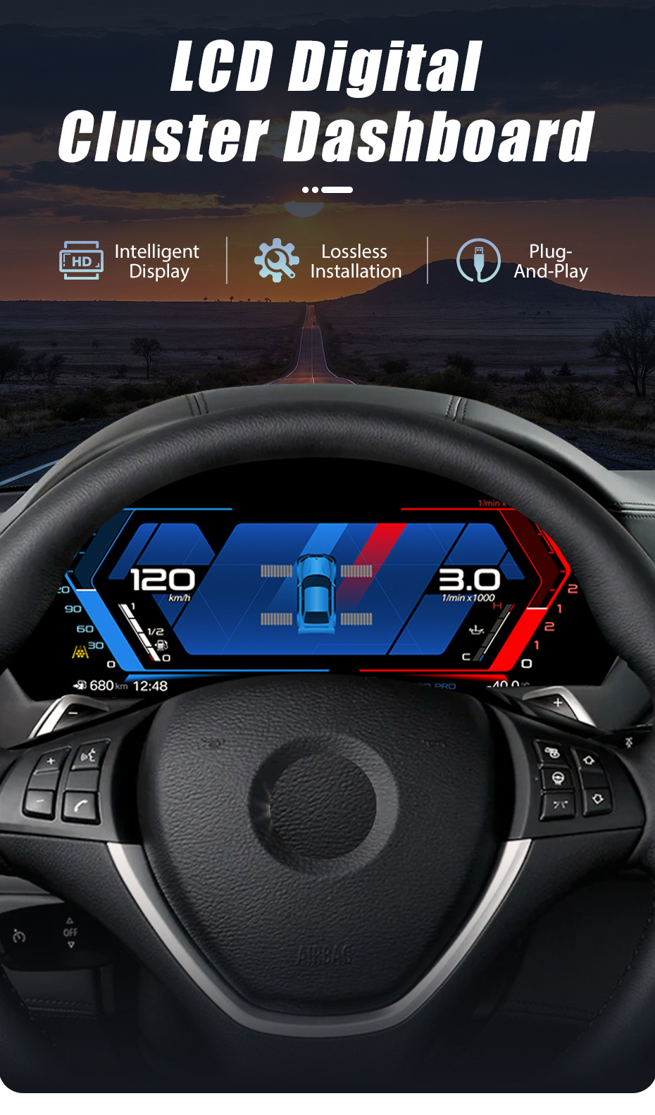 12,3" CarPlay Android AUTO BMW E70 E71 X5 X6 EKRAN digitalna ploča GPS