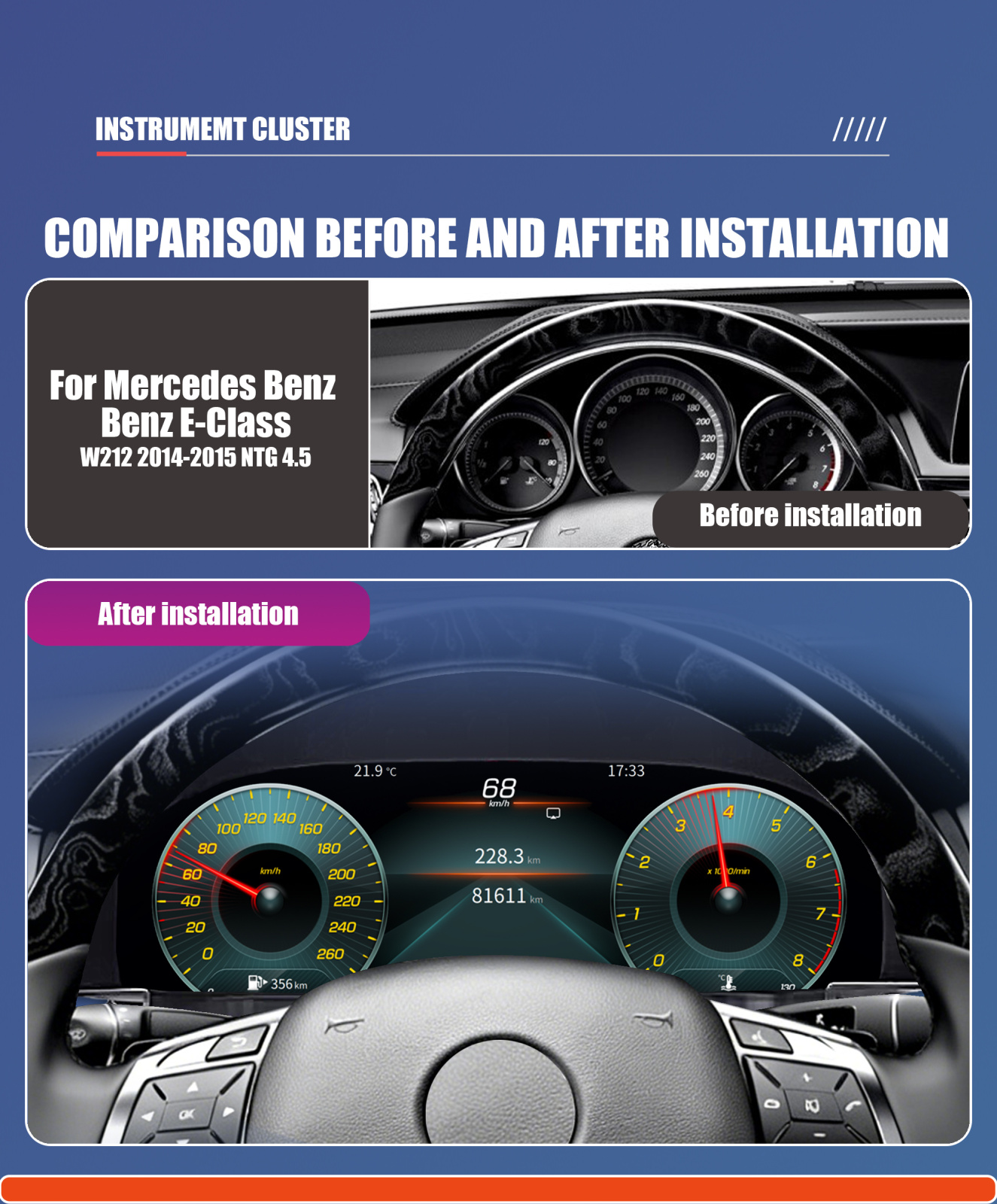 MERCEDES W212 S212 original CARPLAY LCD digitalna instrument tabla GPS