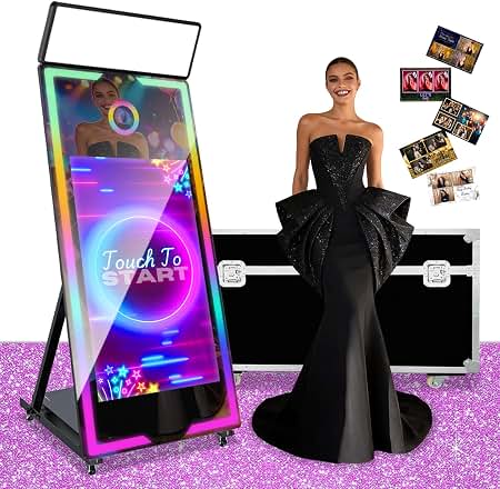 Fotobooth selfie zrcalo 65 inča crni – magic mirror photo booth