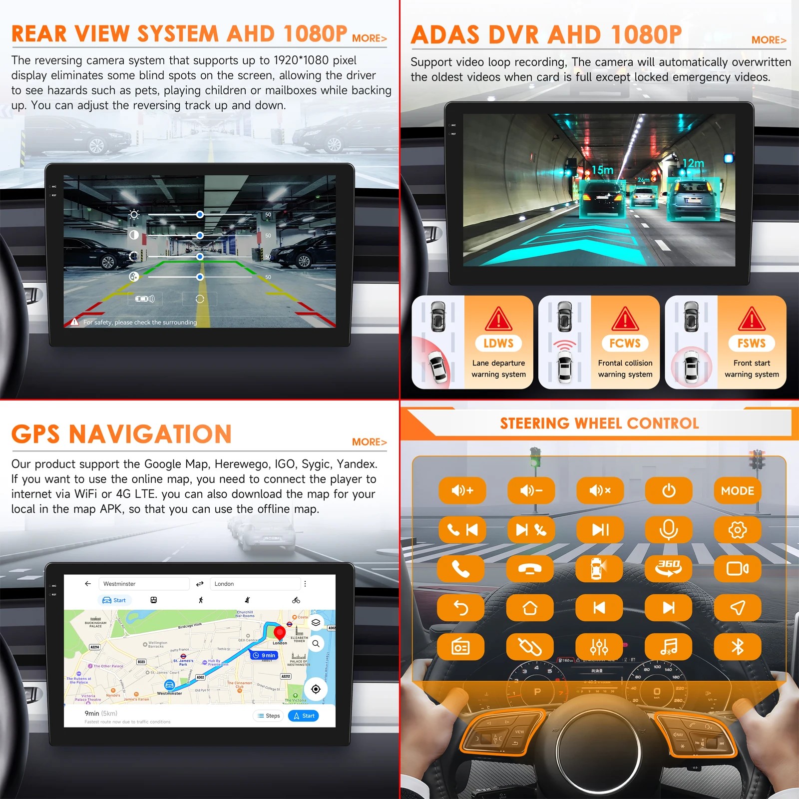 VW Caddy 2019–2024 – Android multimedija, navigacija, CarPlay, 10.1"